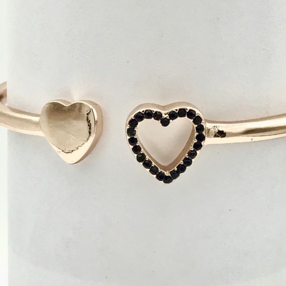 NINE WEST Rose Gold Heart Cuff Bracelet - Picture 6 of 10